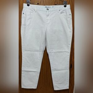 Women's Nautica Skinny Ankle White Jeans, Size 14